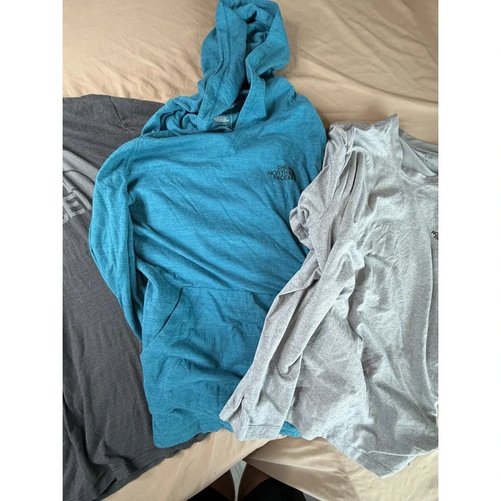 Lot of 3 North Face Athletic Dri-Wicking Shirts Men's XL Turquoise Gray